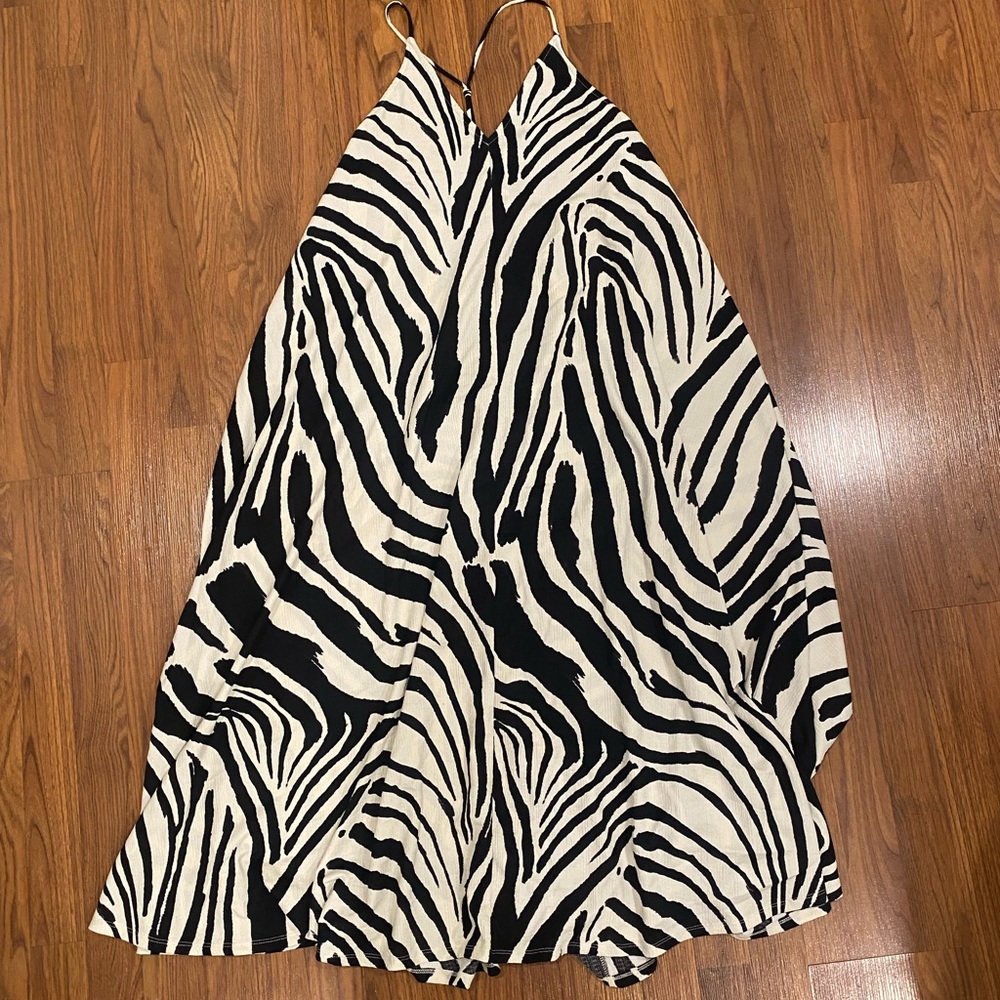 Zebra Print Halter Dress